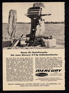 3w5112/ Vecchia Pubblicità del 1963 - Motore Fuoribordo MERCURY 3.9hp - Foto 1 di 1