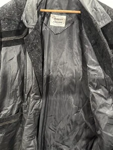 DIRECT ACTION Leder Trenchcoat Wildleder Akzente Damen Größe M - Bild 1 von 10