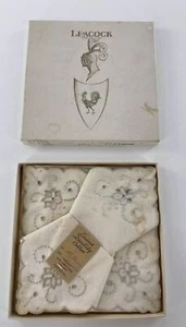 4 servilletas de lino calidad Leacock Portugal algodón bordadas a mano MN12 TALLA 11/11 - Imagen 1 de 12