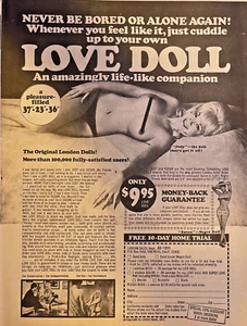 1975 Vintage Magazine Advertisement Blow Up Love Doll - Picture 1 of 1