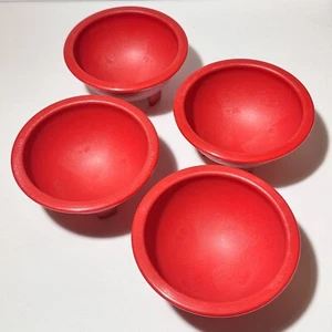 NUEVO Juego de 4 tazones de salsa de plástico rojo American Maid ideal para salsas de inmersión 10 oz - Imagen 1 de 7