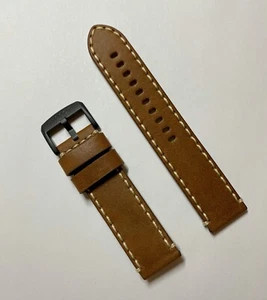 Original Tissot 22mm T116410A / T116617A Brown Leather Watch Band Strap - Picture 1 of 2