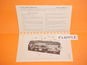 1956 RADIO REMOVAL SERVICE MANUAL CHOOSE YOUR MODEL CHEVROLET FORD THUNDERBIRD