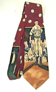 NORMAN ROCKWELL SATURDAY EVENING POST CHICAGO CUBS SILK TIE - Picture 1 of 5