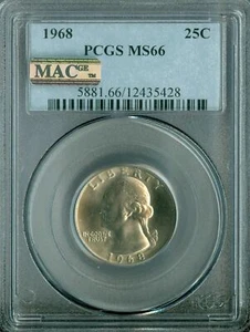 1968 QUARTER PCGS MAC MS66 PQ SPOTLESS * - Picture 1 of 2