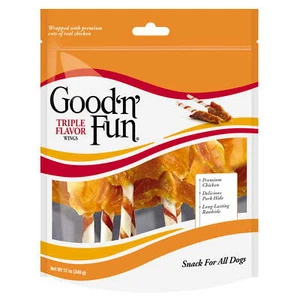 Good ’n’ Fun Triple Flavor Wings, Rawhide Chew for All Dogs 12Oz Natural Chewing - Picture 1 of 8