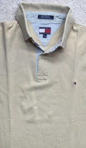 De Colección Tommy Hilfiger Camisa Polo Mangas con Puños Marrón Informal Cuello Para Hombre’s Med - Imagen 1 de 5