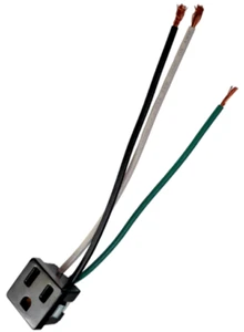 3 Wire 2 Pole Snap-in Convenience Outlet 15 Amp 125 Volt Black Power Receptacle - Picture 1 of 9