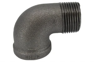 Black Malleable Iron M&F Elbow (Male to Female Elbow) Pipe Fitting 25mm (1") - Picture 1 of 6