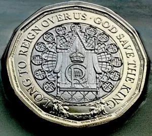 Moneda Gibraltar 🇬🇮 £1 2024 Marca de Ceca Bimetálica Coronación CIII Carlos 1º 1 - Imagen 1 de 8