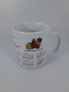 Vintage 1992 Kinder BBC Edd the Duck Kalender Kilncraft Keramik Becher - Bild 1 von 5