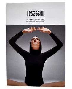 New WOLFORD Rosepowder COLORADO STRING Longsleeve Turtleneck Cotton Bodysuit M - Picture 1 of 7