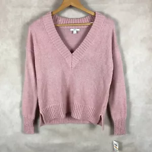 BAR III Women's Pink V-neck Knitted Sweater, NWT Small - Picture 1 of 6
