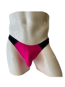 Men’s Thong Underwear Medium Hot Pink Black Medium New With Tags - Picture 1 of 6