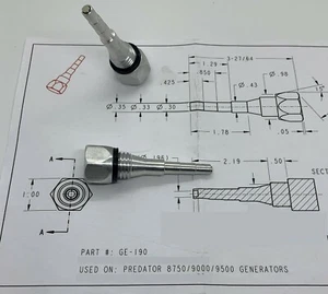 GenExhaust: Predator 8750/9000/9500 Generator-NON ANODIZED MAGNETIC OIL DIPSTICK - Picture 1 of 5