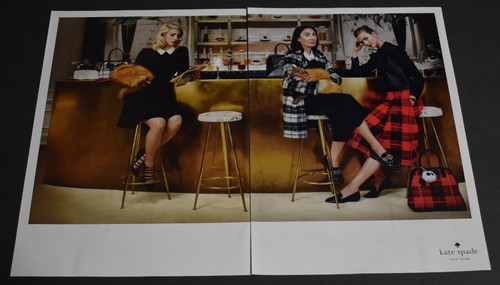 2015 Stampa Pubblicità Sexy Tacchi Gambe Lunghe Donna Moda Bionda Kate Spade Abito Bar ATS