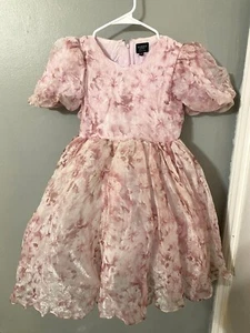 BARDOT Junior Pink Floral Girls Dress Size 16 Puff Sleeves, Tulle - Picture 1 of 6