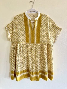 Saylor Embroidered Cotton Peasant Blouse Tassels size Medium - Picture 1 of 7