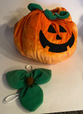 Build A Bear Halloween Costume Outfit and Hat Orange Pumpkin Jack-O-Lantern
