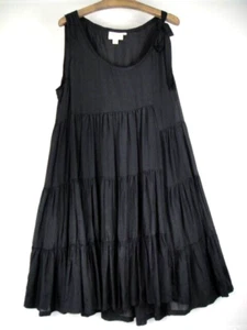 Abito foderato senza maniche puro DKNY taglia L nero arricciacapelli livello seta cotone senza maniche Bellissimo!! - Foto 1 di 8