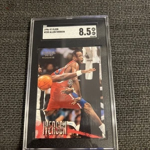 1996-97 FLEER #235 ALLEN IVERSON ROOKIE RC PHILADELPHIA 76ERS💥SGC 8.5 💥 - Picture 1 of 2