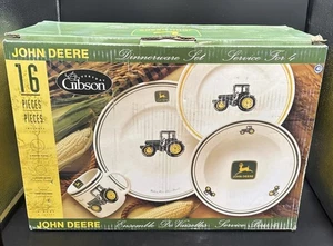 Nuevo En Caja Juego de Vajilla John Deere de 16 Piezas Everyday Gibson Juego Completo - Imagen 1 de 9