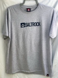 Saltrock Grey T-shirt black logo cotton mix Size Large - Picture 1 of 9