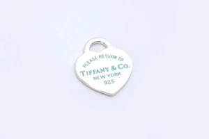 Tiffany & Co. 925 Silver Return to Tiffany Enamel Letter Heart Pendant (2.32g.) - Picture 1 of 2