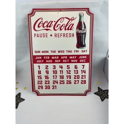 可口可乐日历收藏品,复古锡,墙艺术宿舍,厨房,复古,复古  — 第 1/4 张图片