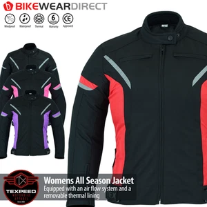 Female Waterproof Motorbike Jacket Womens Ladies Motorcycle With Biker Armour - Picture 1 of 7