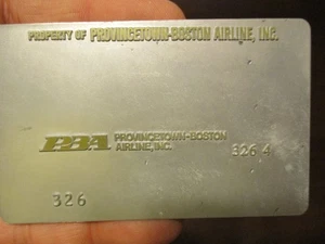 obsolete VTG PBA PROVINCETOWN-BOSTON  AIRLINES INC. Ticket Validation Plate - Picture 1 of 3