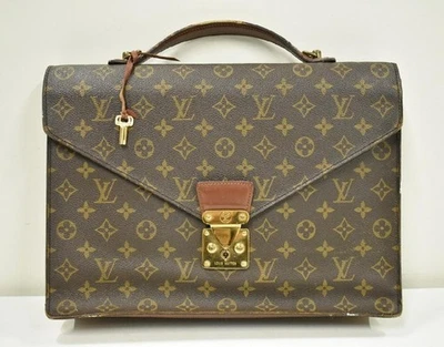 Louis Vuitton Porte de Cuman Business Briefcase Monogram Leather Men Used - Image 1 of 4