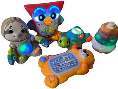 Fisher Price Linkimals lot of 5 Otter Sloth Owl Llama Turtle See Photos - Image 1 of 4