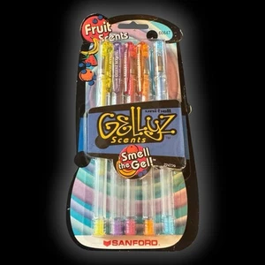 Vintage NOS GELLYZ FRUIT SCENTS Uni-ball Gel Pen Roller SCENTED INK 5 Pens 2001 - Picture 1 of 7