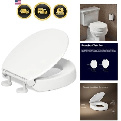 Sedile WC rotondo rialzato chiusura morbida impugnatura-paracolpi attacco rapido 3 pollici - Immagine 1 di 4