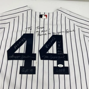 Reggie Jackson Signed Heavily Inscribed STATS New York Yankees Jersey JSA - Picture 1 of 7