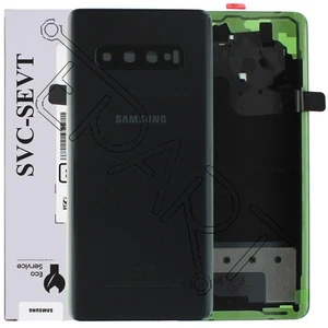 Genuine Samsung S10 Plus G975 Battery Cover Back Glass - Prism Black GH82-18406A - Picture 1 of 1