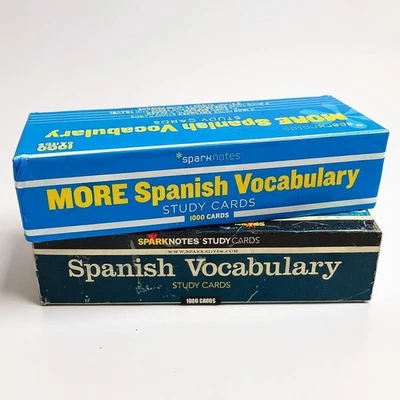 Set Of 2 SPARKNOTES Study Cards SPANISH VOCABULARY 1000 Flashcards - Image 1 of 4
