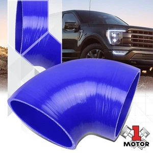 4" 3 Capas 90 Grados Codo Silicona Manguera Intercooler Acoplador Reductor Turbo Azul - Imagen 1 de 4
