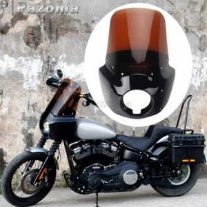 Carenado de faros delanteros + Kit de montaje de parabrisas de humo de 15" para Harley Softail Dyna - Imagen 1 de 10