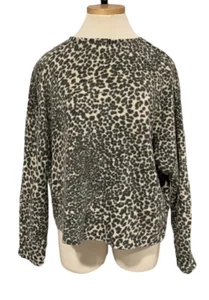 H & M Leopard Cozy Soft Top Stretch Fleece Lounge Medium - Picture 1 of 12