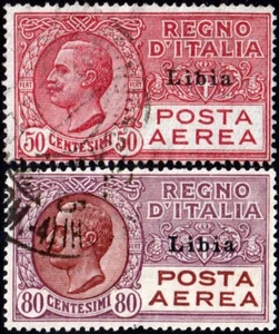 Libia - 1928/29 - Posta Aerea - Sassone nn.1/2 - serie usata - Bild 1 von 1