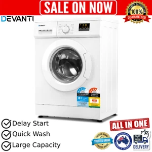 Devanti 8kg Front Load Washing Machine Quick Wash Automatic Clothes Washer White - Picture 1 of 7