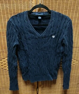 Chaps Women's Long Sleeve Knitted Jumper V-neck Dark Blue Size Small Used Condit - Picture 1 of 9