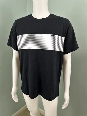 Nueva con etiquetas Camiseta Michael Kors Para Hombre Rayas Negras/Blancas S/S Talla Grande Foto 1 de 4