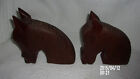Vintage West Indies Mahogany Wood Horse Heads Bookendsawesome Details/7 3/4"Tall