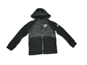Nike Boys Black Fleece Nylon Jacket Hoodie Front Zip 5-6 Years NWT - Picture 1 of 5