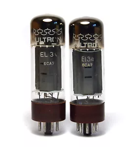 2x Ultron EL34 / 6CA7 Audio Verstärker Röhre, Twin O-Getter, 90...100 mA - Bild 1 von 4
