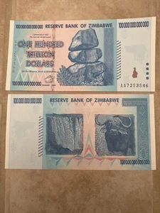 ๐ฟ๐ผ ZIMABWBE DOLLAR 100 TRILLION BANKNOTE, AA/2008, P-91, - UNCIRCULATED ๐ฟ๐ผ - Picture 1 of 7
