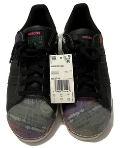Adidas Originals Superstar Logo Black Green Men’s Size 7 US/6.5 UK/40 EUR GX2716 - Picture 1 of 9